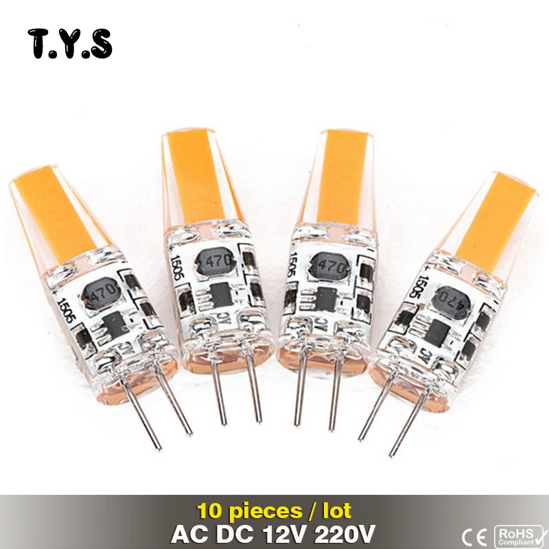 10 шт./лот G4 лампочка 12 В Bombillas Led SMD COB для дома 220 3 Вт лампадин Milight Ampoule светодиодная