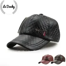 Back quickly fall and winter warm leather baseball cap mature men leisure outdoor sports golf cap in immediate recovery