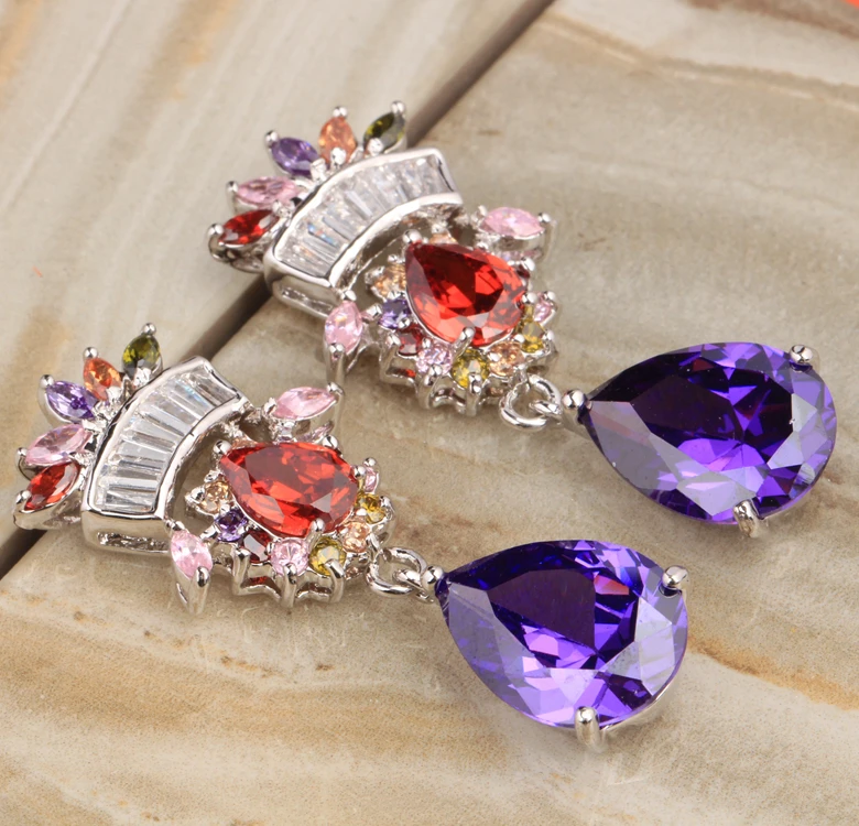 

Alluring Multicolor Morganite Limited 925 Sterling Silver Crown Shape Drop Dangle Earring S5076