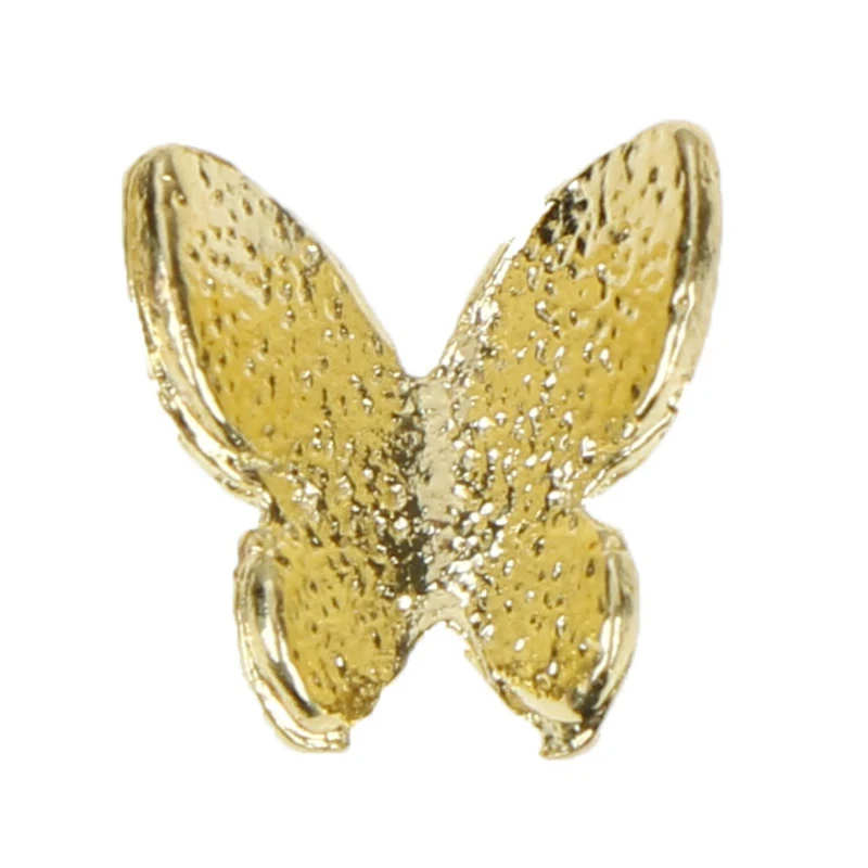 10 шт./лот, красивые золотые бабочки, украшения для ногтей, сплав, 3d украшения для ногтей, блестящие украшения, сплав, Блестящая бабочка, дизайн для ногтей