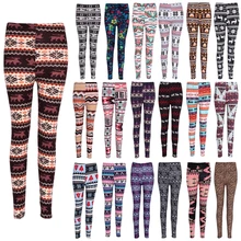 Женские эластичные леггинсы с цветочным принтом, тянущиеся брюки-карандаш, зима-осень