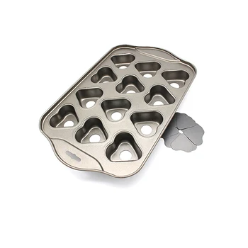 

1pcs Baking Mold DIY Carbon Steel 12 Even Cups Heart-shaped Chocolate Die Baking Mold Egg Tart Oven Chocolate