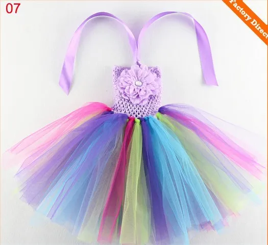 Разноцветные платья-пачки для маленьких девочек, 1 слой, фатиновые пачки ручной работы с 4 "пионами, цветы, Детские балетные пачки, 1 шт