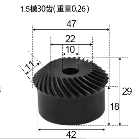 Точность Спиральная коническая шестерня 1.5M30 зубов 1:1 спиральная коническая шестерня одна пара