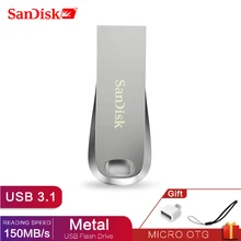 Двойной Флеш-накопитель SanDisk 64 Гб USB3.1 флеш-накопитель 128 ГБ флэш-накопитель 32 Гб карта памяти 256 ГБ мини металлический ключ USB для ноутбука/планшета/автомобиль/ПК 150 МБ/с. CZ74