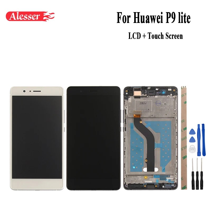 

For Huawei P9 lite LCD Display + Touch Screen With Frame And Front Frame Digitizer 5.2 inch For Huawei P9 lite Mobile Phone