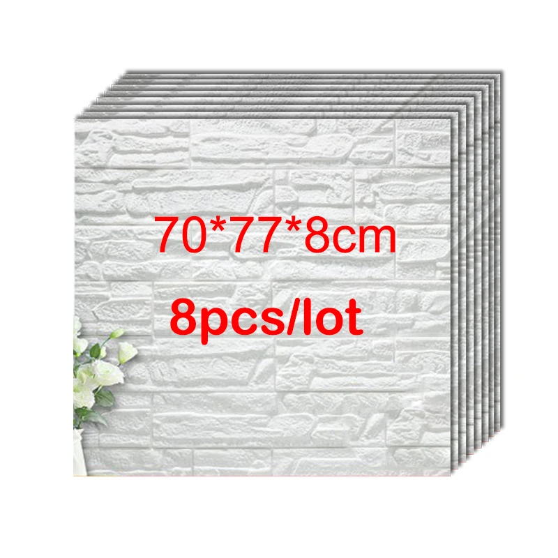 

70*77*0.8CM 3D Wallpapers Self adhesive Waterproof TV Background Brick Wall Sticker Living Room Bedroom Decorative Stickers