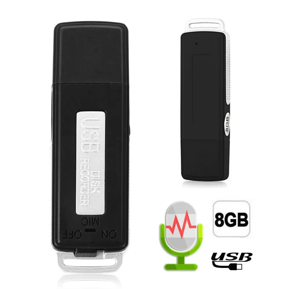 

Mini 8GB USB Recording Pen Flash Drive Disk Digital Audio Voice Recorder 70 Hours Portable Mini Recording Dictaphone