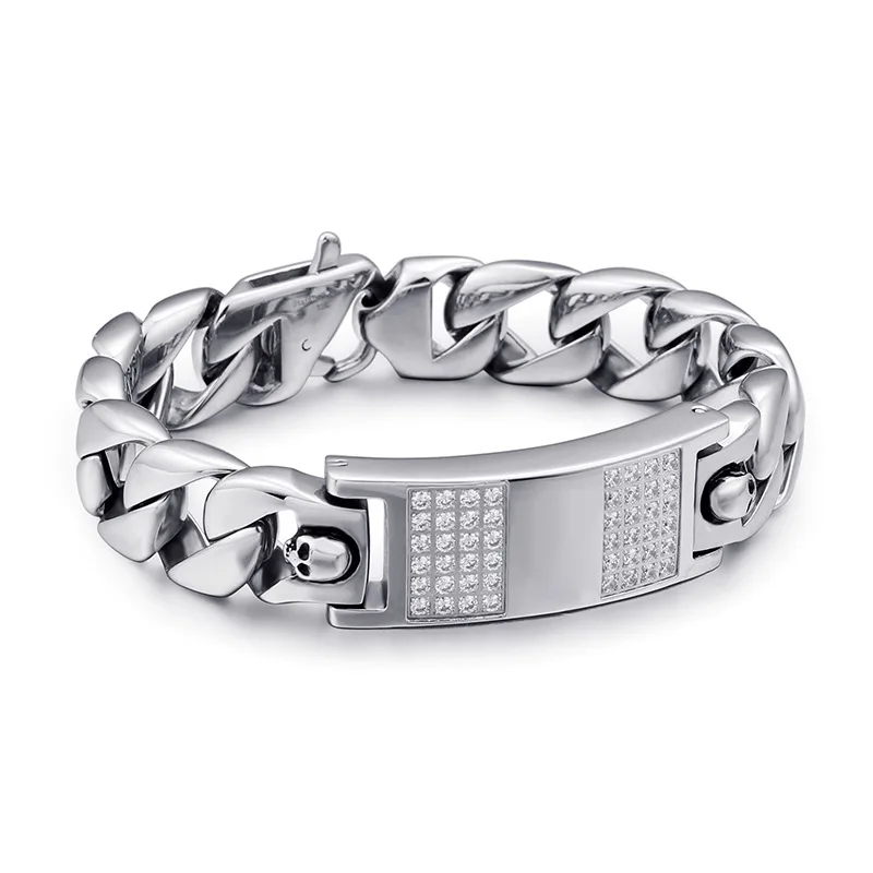 

European and American accessories Becked CZ hoe accessories Men's titanium steel bracelet