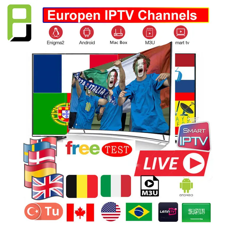French ES Spanish Netherlands/Arabic IPTV subscription Support Android tv m3u enigma2 mag250 TV box 1100+Live and Vod supported