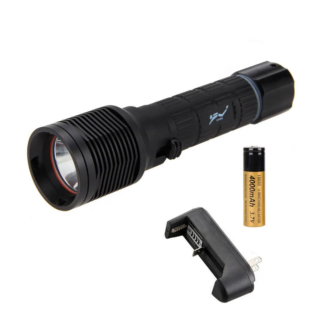 

Underwater 100m 800 Lm XML L2 Scuba Diving Flashlight Lamp Hunting Light+ Charger+Battery