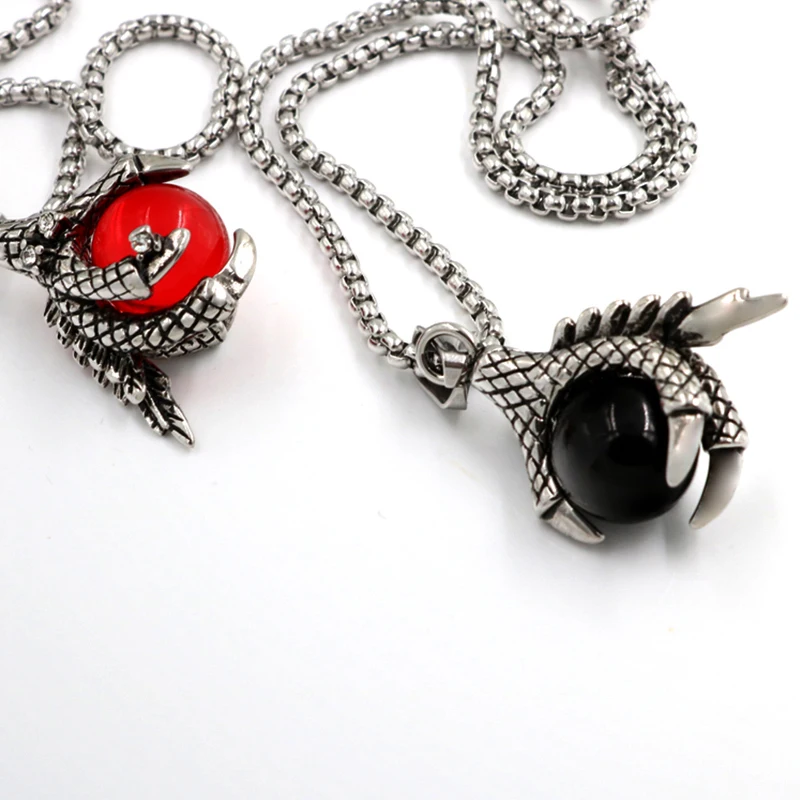 Dragon Ball Necklace Pendant Men Jewelry Punk Vintage Stainless Steel