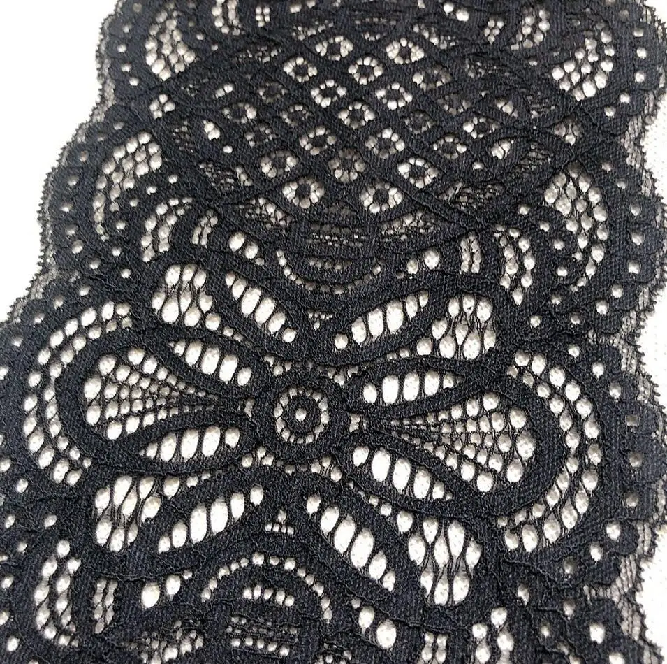 1 метр черная эластичная кружевная отделка для DIY аксессуары пошива одежды аппликация французская сетка эластичная кружевная ткань отделка 16,5 см