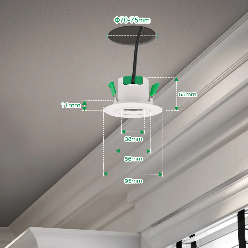 Diâmetro do Furo Direcional 7 w Luzes Led Embutidas no Teto Local Downlight Recesso Branco Fresco 70 75 Milímetros 100 ~ 240 v Feixe Anjo 6 Lâmpadas 5 Cheap Luzes embutidas de LED