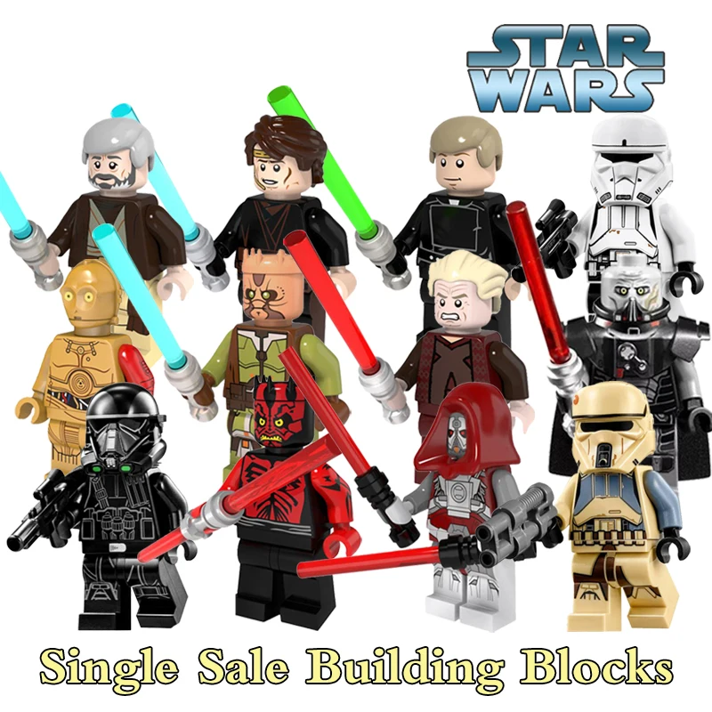 

1PC Star Wars Sith Lords Imperial Hovertank Pilot Shoretrooper Building Blocks Obi Wan Kenobi Superheroes Diy figures Kids Toys