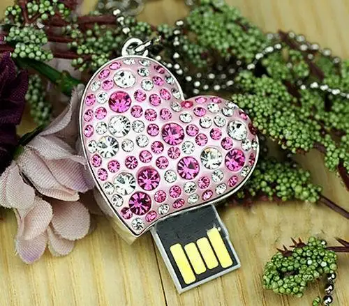 Ювелирное сердце usb 2,0 карта памяти накопитель розовый Флешка 16 Гб флэш-память памяти диск 4 ГБ 8 ГБ 16 ГБ 32 ГБ