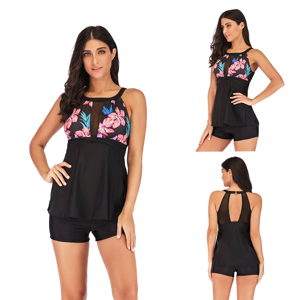 

Tankini 2019 Push Up Swimsuit Female Plus Size Swimwear Swimming Suit Mayo Beach Wear Two Pieces Bathing Suit Bathers bikini set