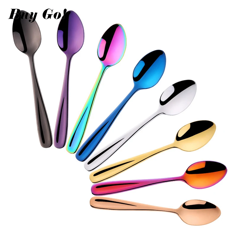 New Teaspoons Stainless Steel Spoons Coffee Tea Spoon Teaspoon Colors
