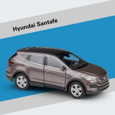 WELLY 1/36 HYUNDAI Santafe SUV литая под давлением модель автомобиля игрушка с вытягиванием назад для детей подарки коллекция игрушек - Цвет: A