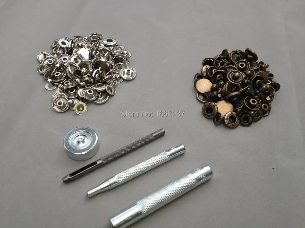 50 Metal Poppers Snap Clasp Fasteners Press Stud Kit Leather Craft Jacket Button 50 Metal Poppers Snap Clasp Fasteners Press Stud Kit Leather Craft Jacket Button