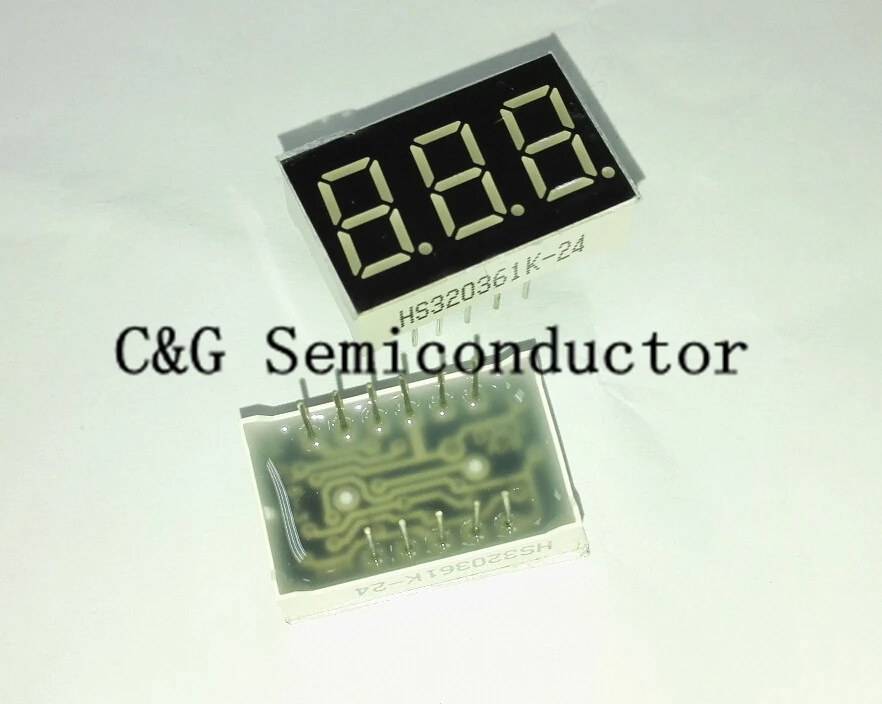 10 Pcs Ld-3361as 3 Digit 0.36" Red 7 Segment Led Display Common Cathode ...