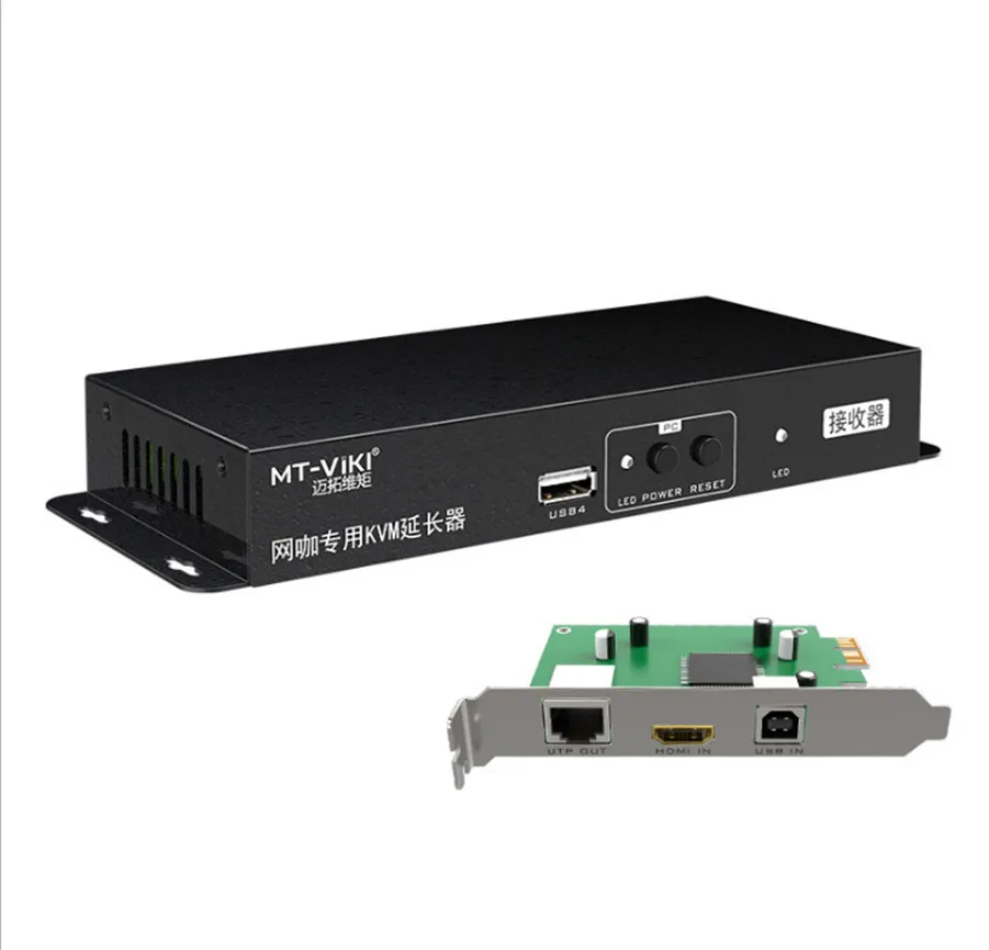 

MT-VIKI HDMI KVM Extender PCIE 100m for PC Remote Boot Reset Operate Video Keyboard Mouse Audio Cyber Cafe Solution MT-HD100-U
