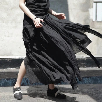 

Avantgarde Skirt Women Novelty Design Asymmetrical Vintage Gothic Style Multiple Materials Casual Style 2017 New Fashion