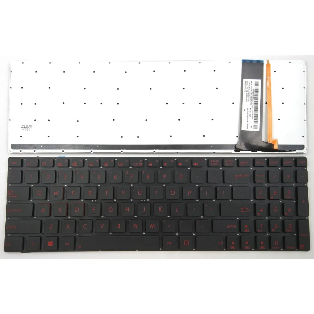 NEW for ASUS N750JK N750JV R750JK R750JV Keyboard Backlit UK Silver NO Frame