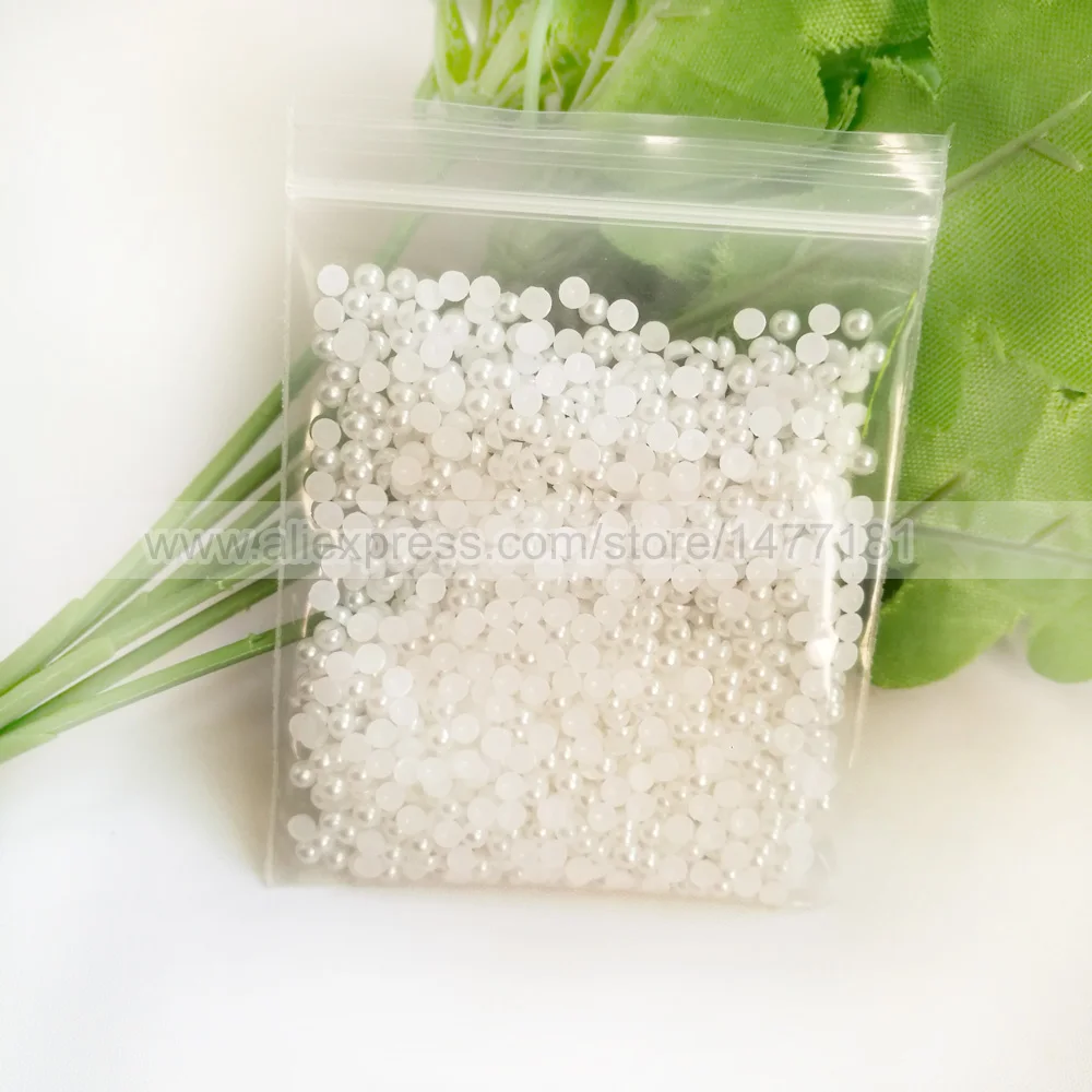 4mm Half Round Pearls white