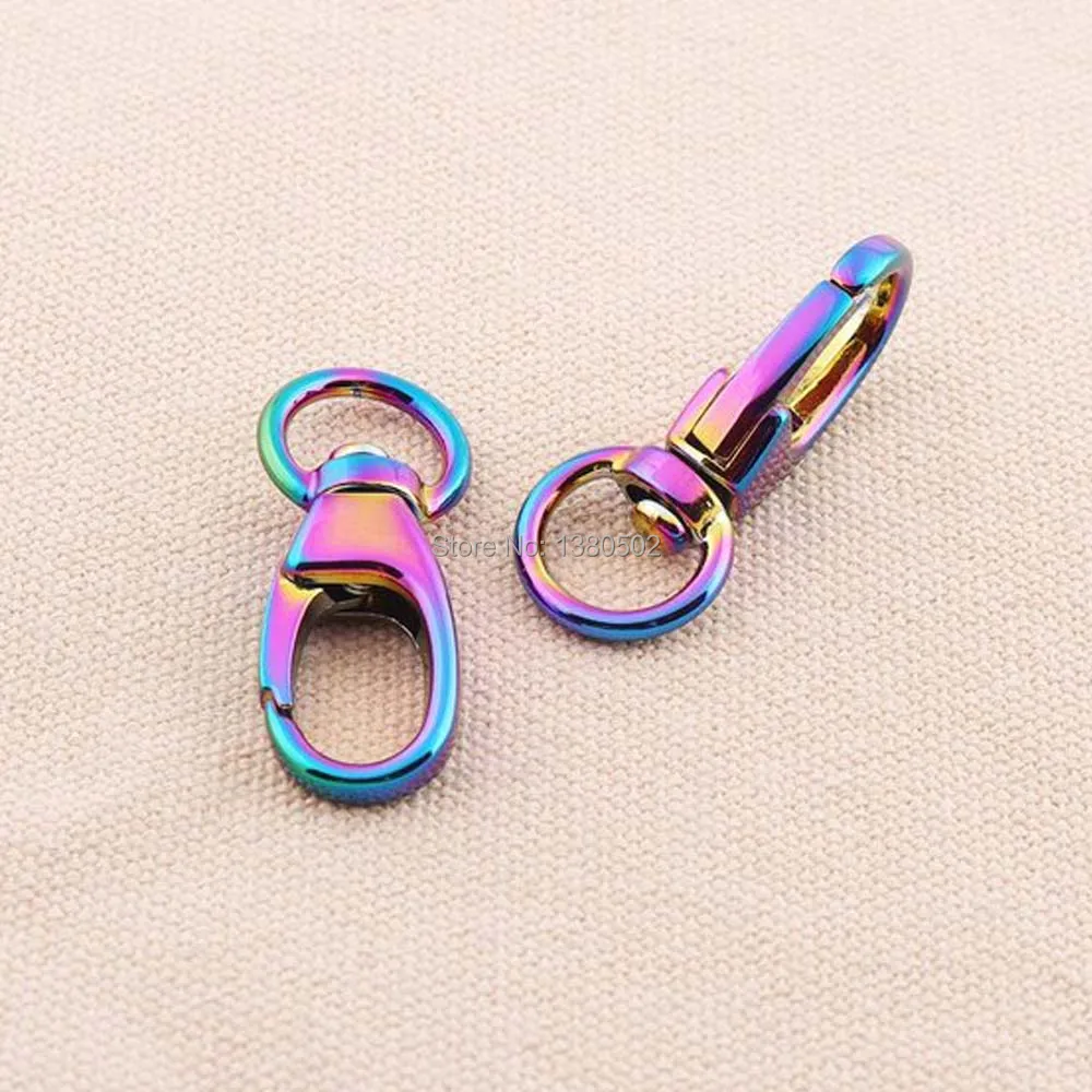 10pcs HOT Fashion Rainbow Color 39mm(1.5inch) metal swivel Snap Hooks buckles for DIY accessories