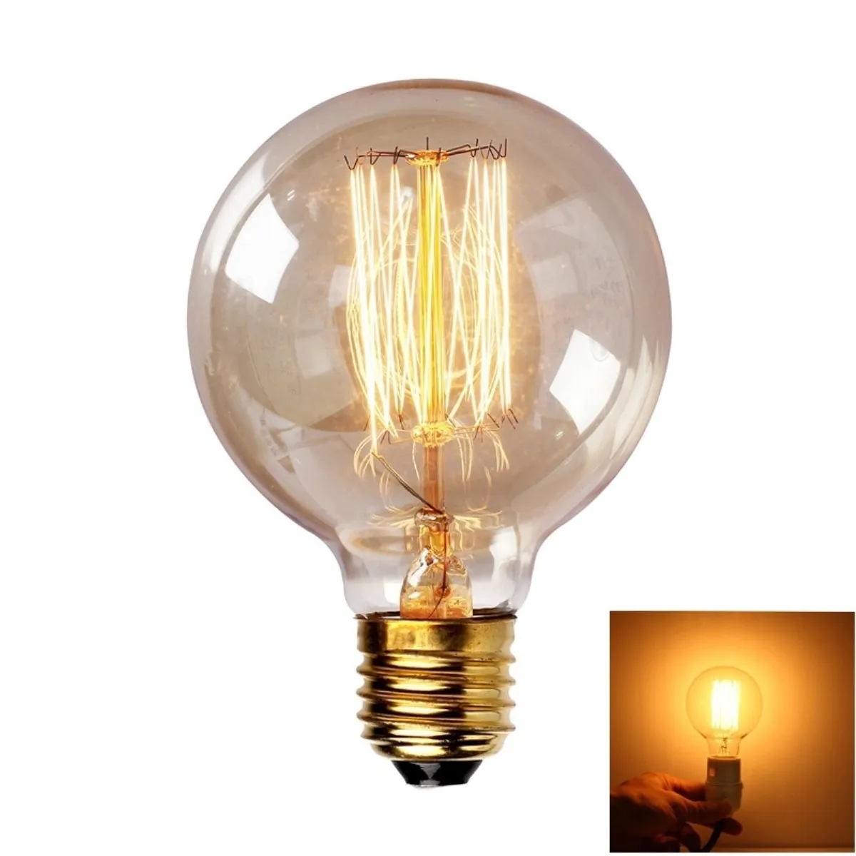 Винтаж Эдисон лампы E27 110 V-220 V подвесной светильник в стиле ретро 40 Вт Винтаж лампа Эдисона лампа G80 нить накаливания лампочки для декора