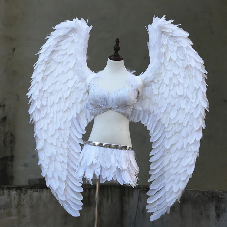 Custome Grey White Angel Demon Wings Adults High Quality Devil
