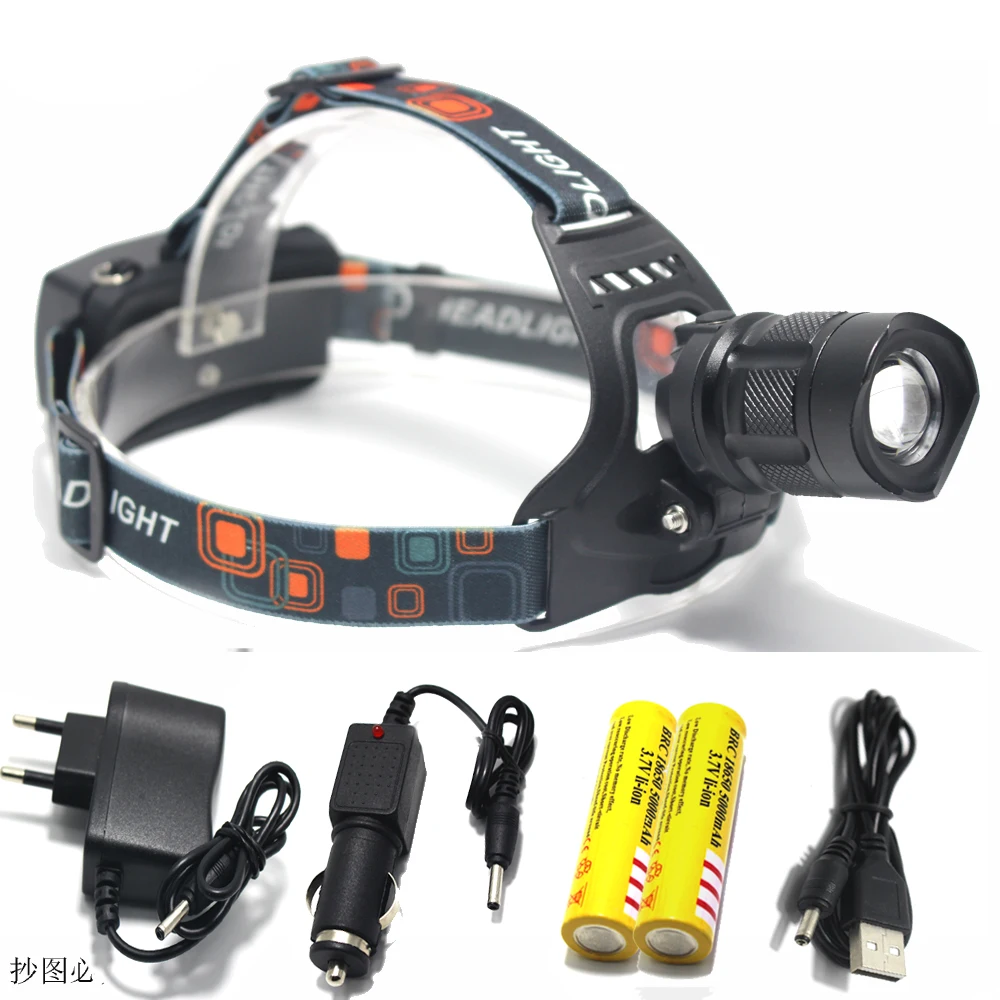 

3000 Lumen XML L2 LED Lihgt 5Mode Headlamp Zoomable Headlight USB Head Lamp linterna frontal With Charger 18650 For Camping