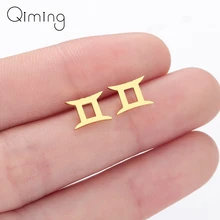 Женские серьги-гвоздики с астрологией, астрология, Покемон, опт, ювелирные изделия, дропшиппинг, серьги 12 зодиака, ювелирные изделия из нержавеющей стали, подарок