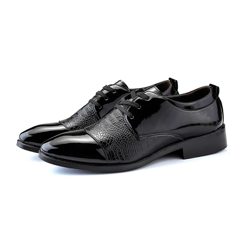 elegant british formal dress leather shoes men fashion snake skin pointed dress office dress footwear brogue oxford shoes men (6)