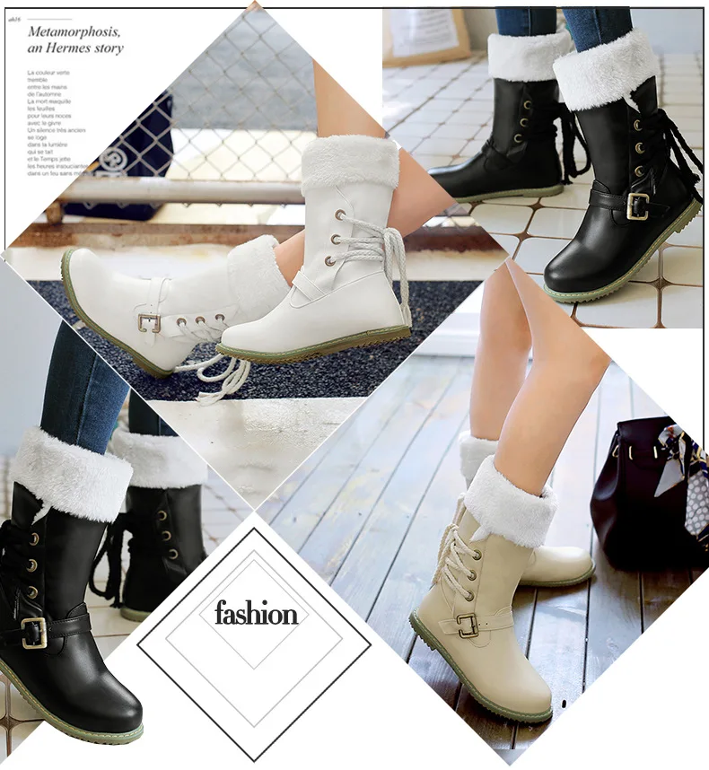 2018 New Korean Belt Buckle Womens Ladies Black Ankle Martin Boots Size 6 White Beige Womens Winter Casual Shoes Cheaps0