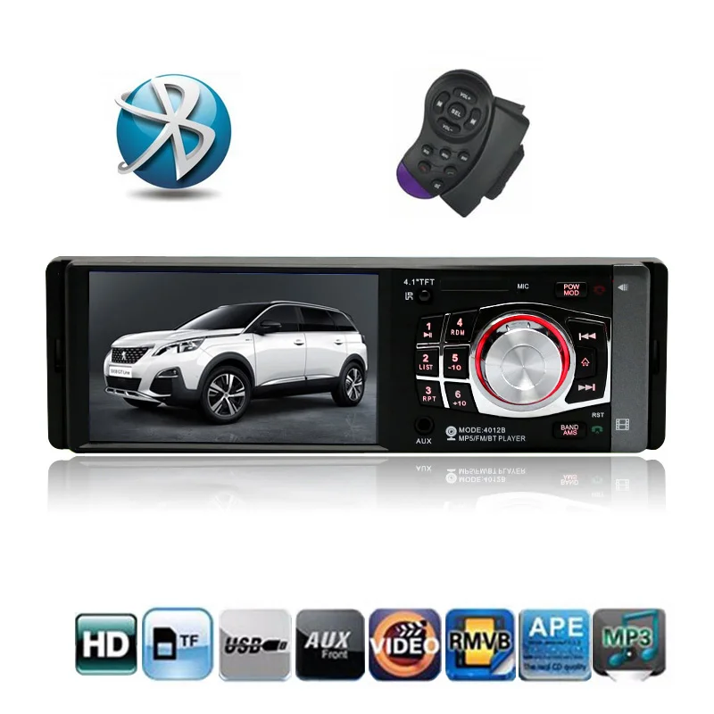Prix pour 1 DIN Voiture radio avec 4.1 pouce HD Écran Tactile Numérique Bluetooth FM Tuner MP3 MP4 Lecteur SD USB Support de Charge Arrière vue Caméra Prix pour 1 DIN Voiture radio avec 4.1 pouce HD Écran Tactile Numérique Bluetooth FM Tuner MP3 MP4 Lecteur SD USB Support de Charge Arrière vue Caméra