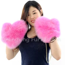 CX-A-67A толстые и теплые женские зимние кожаные перчатки из натурального меха лисы