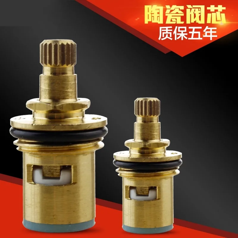 Faucet copper valve core double head ceramic cold hot tap fast open | Обустройство дома