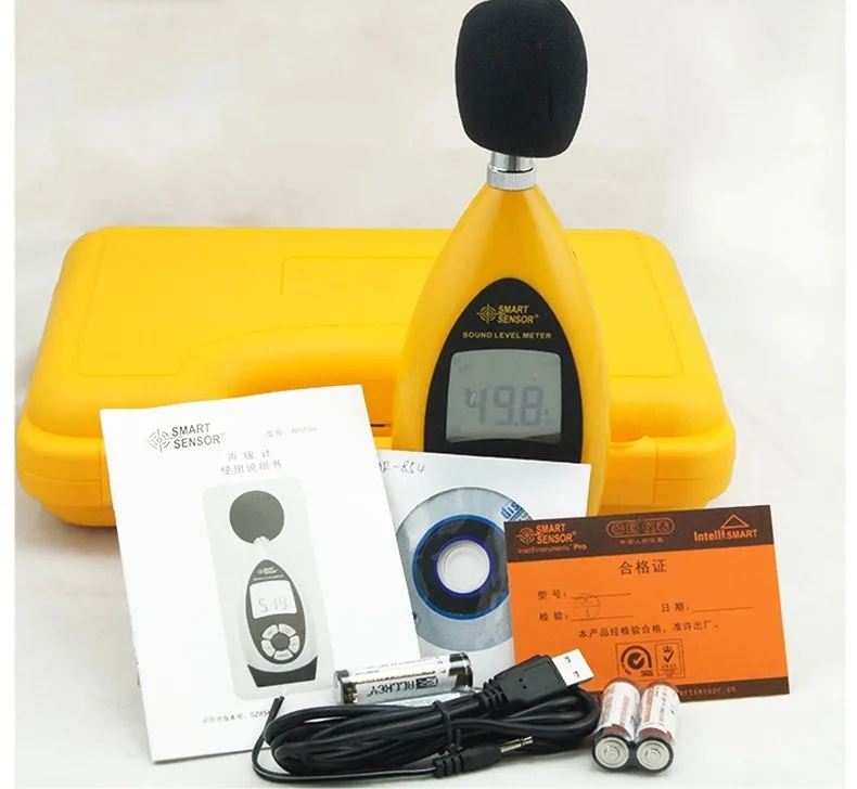 Smart Sensor AR854 Handheld Digital Noise Sound Level Meter Tester Range 30dB-130dB Accuracy +- 1.5db Store 10000 Readings USB (3)