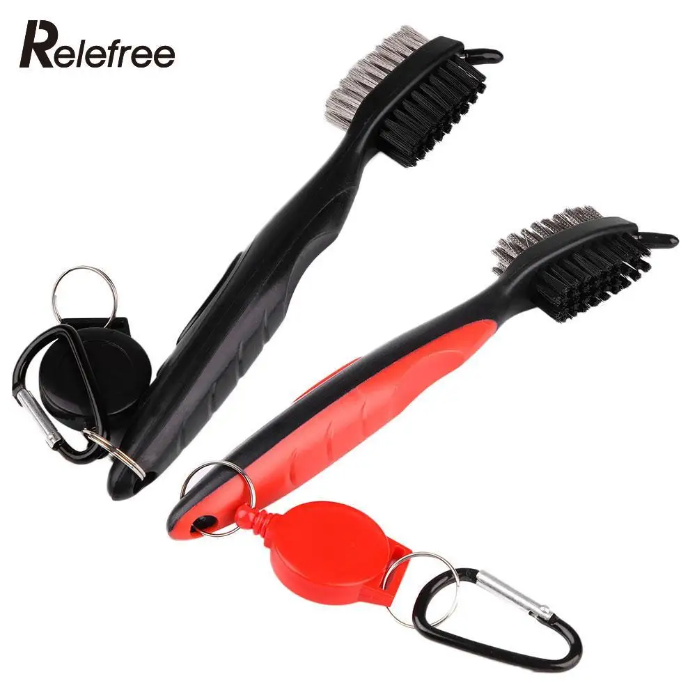 

Golf Groove Cleaning Brush Double-Side With Keychain For Golf Ball Putter Wedge Club Cue Cleaner Equipment Portable Tool