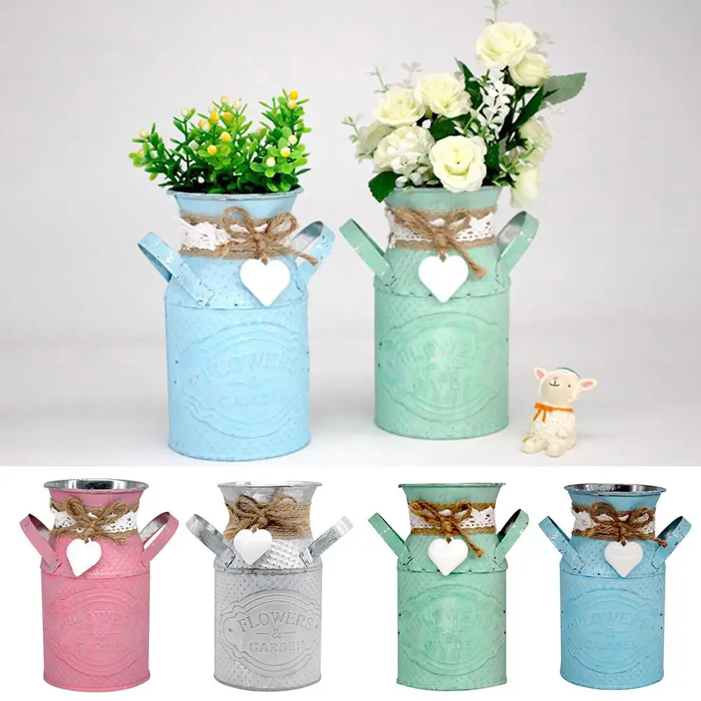 

Decorative Round Cylindrical Flower Plant Pot Planter Iron Art Garden Living Room Decor Big Flower Pot Groot Large Garden Vase