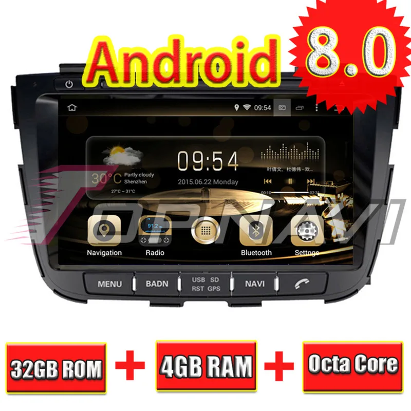 Topnavi Восьмиядерный 8 дюймов Android 0 автомобильный DVD мультимедийный плеер для KIA SORENTO