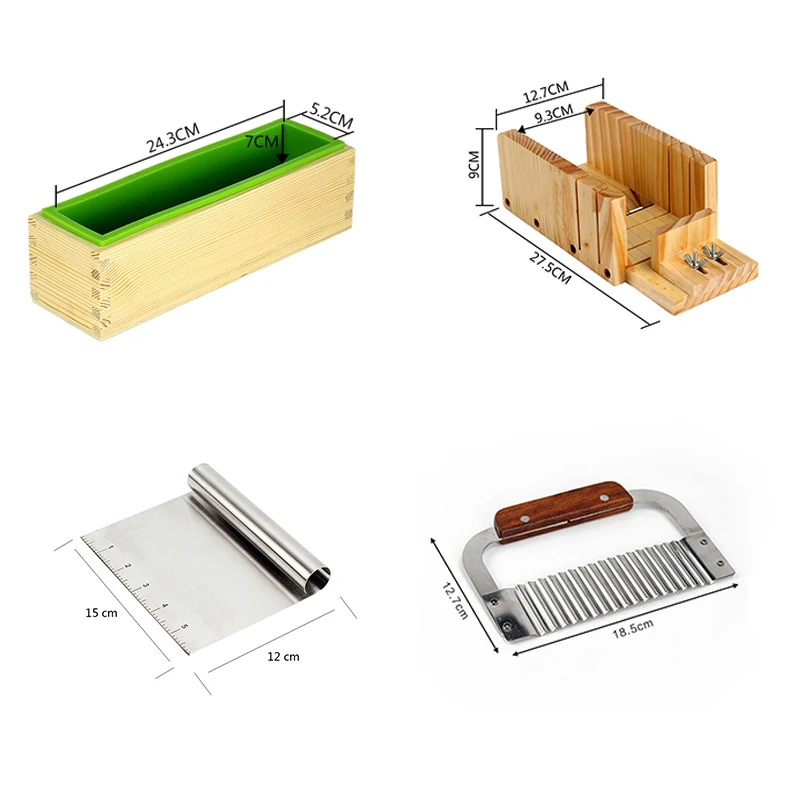 Силиконовая форма для мыла набор инструментов-4 регулируемый деревянный нож для хлеба коробка 2 шт. лезвия из нержавеющей стали для DIY ручной работы