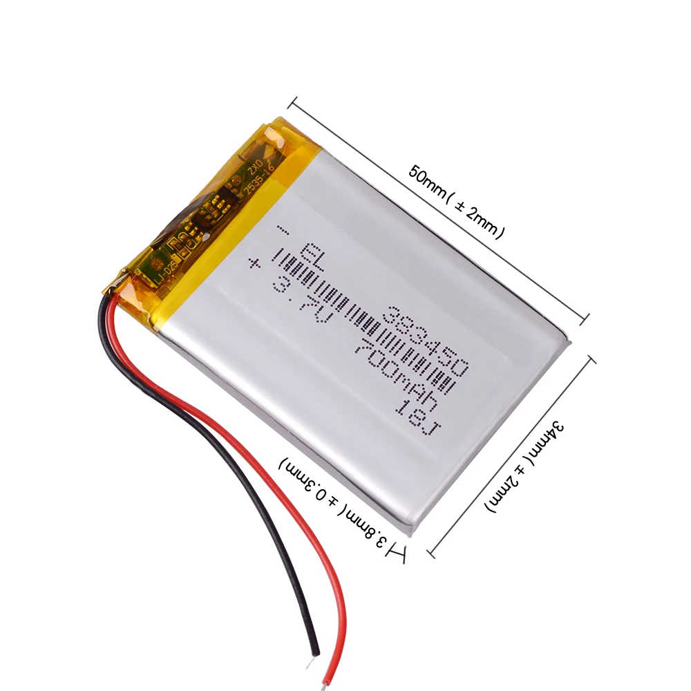 

383450 3.7V 800mAH 403450 li polymer lithium ion / Li-ion battery for GPS mp3 player mp4 mp5 dvd DVR video recorder navigator