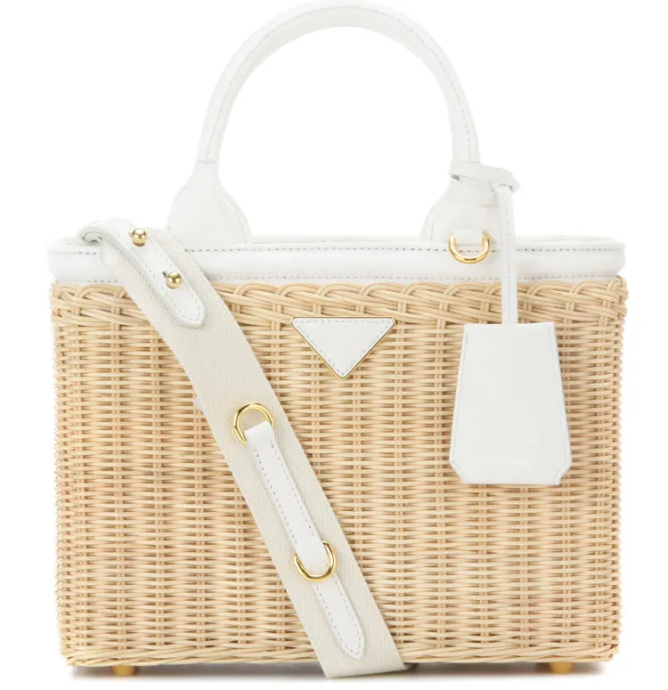 

2019 New Arrival Handmade high quality Rattan Handbag Vacation Beach Handbag Wicker Straw Leather Bag