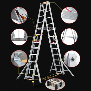 

BAB-6m Portable Folding Engineering Ladder 11-Step Anti-Skid Aluminum Alloy Ladder Household Strong Thickening Telescopic Ladder