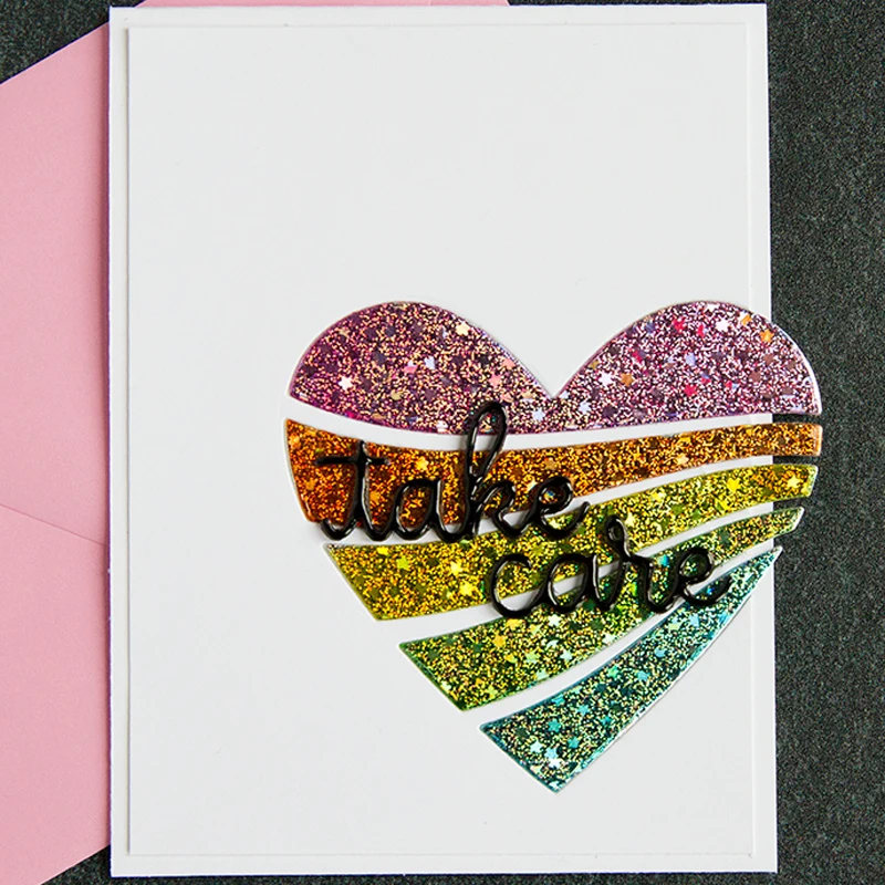 

"take care" Word Metal Cutting Dies Stencils for DIY Scrapbooking Paper Card Making Crafts Fun Decoration New 2019