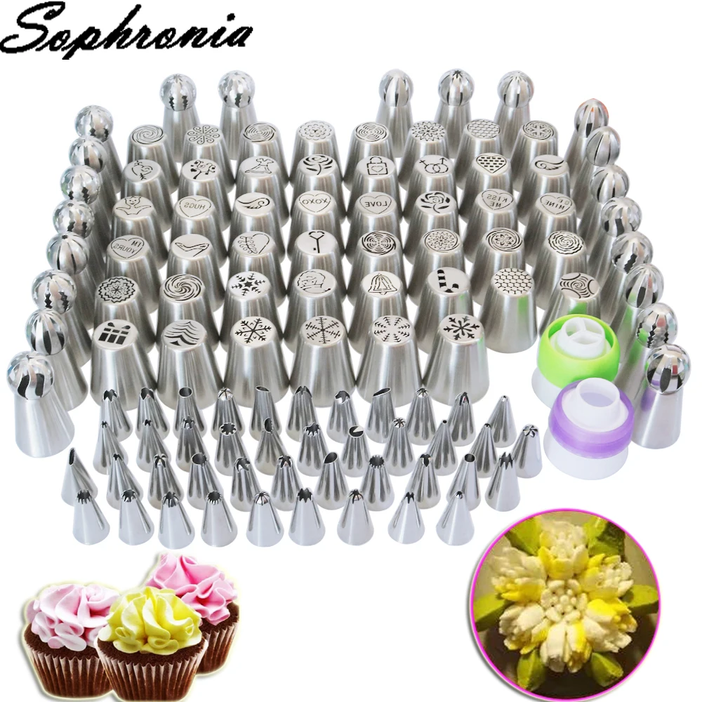 

Sophronia 113PCS Christmas Style Pastry Nozzle Set Icing Cream Piping Nozzles Pastry Decorating Tips Cake Decorator Tools CS089