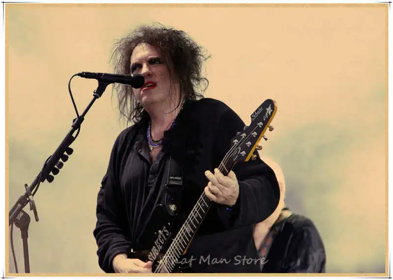 The Cure Rock Band музыка крафт-бумага плакат гостиная столовая настенные декоративные картины 30*21 см - Цвет: Черный